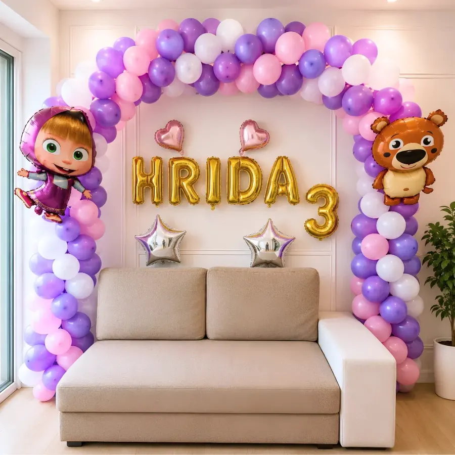 Masha and Bear Theme Decoration — decoration setup in Pune
