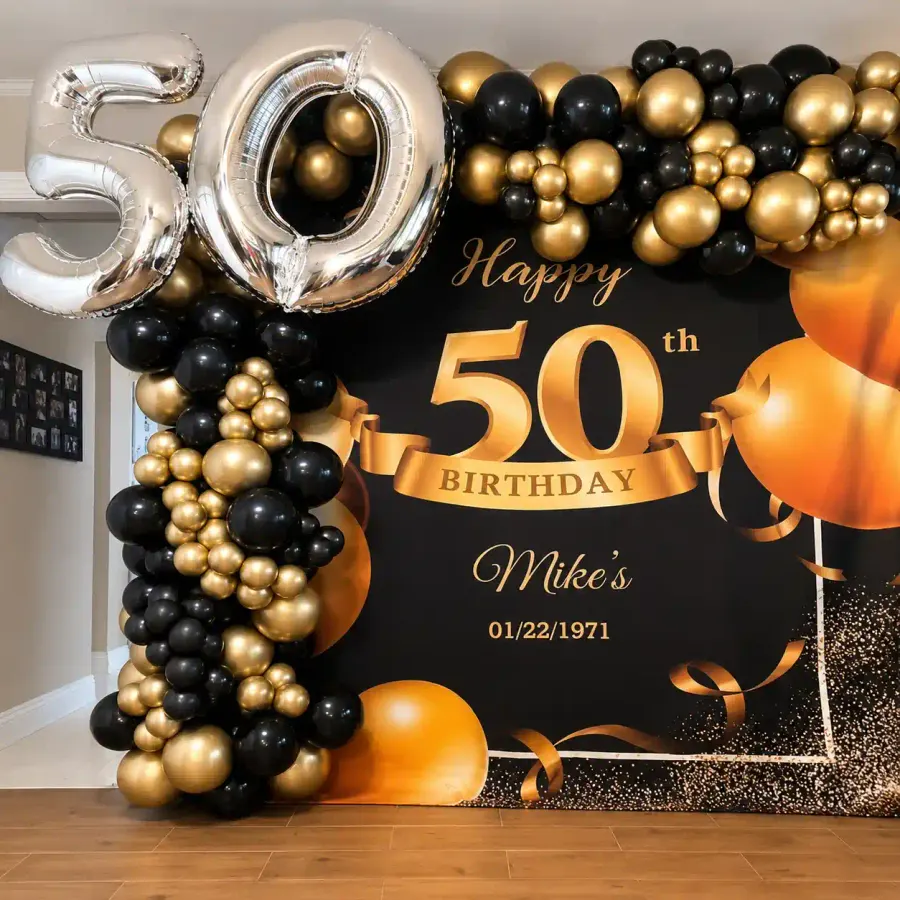 Customised 50th Birthday Theme — decoration setup in Pune