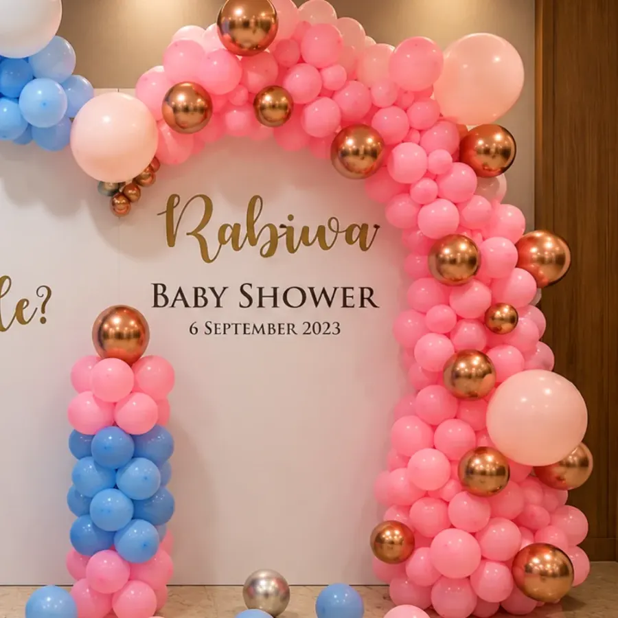 She or He Baby Shower Backdrop — photo 3