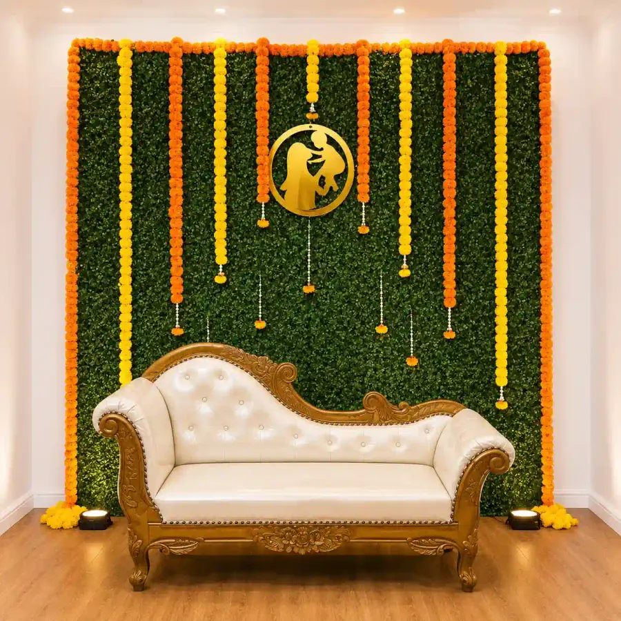 Godh Bharai Backdrop Decoration — decoration setup in Pune