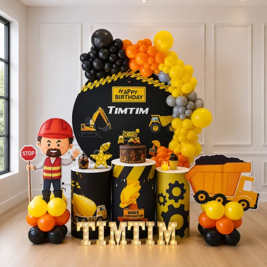 Construction Theme Decoration — decoration setup in Pune