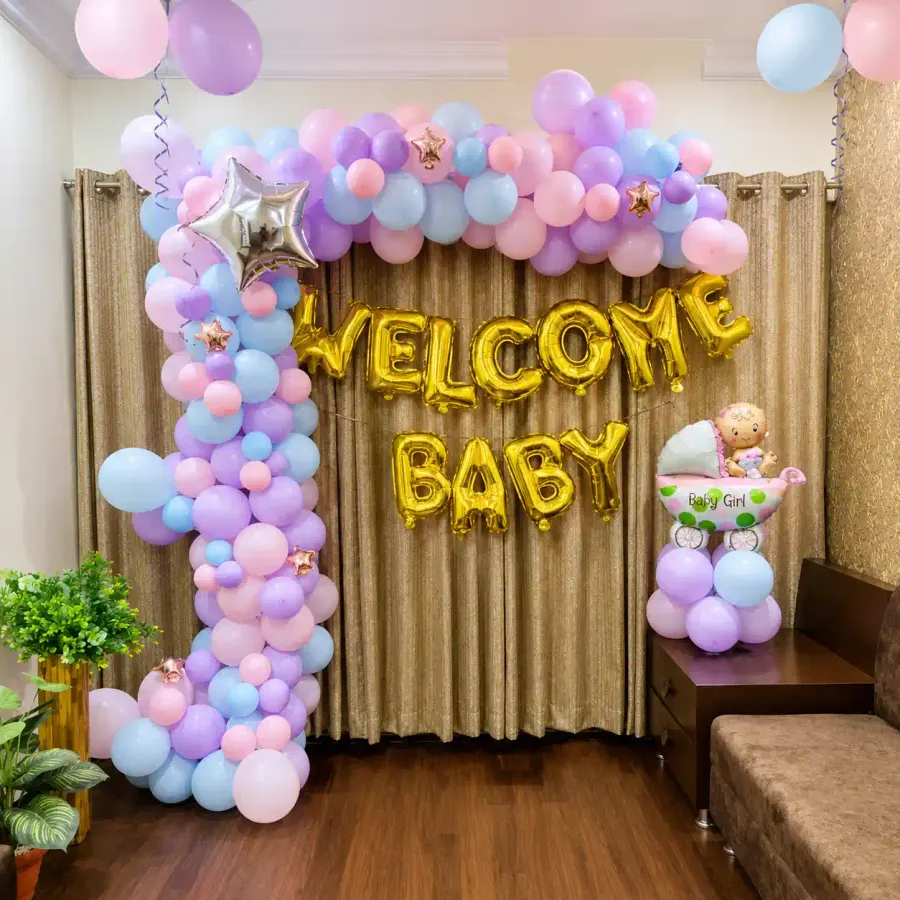 Baby Welcome Pastel Theme — decoration setup in Pune