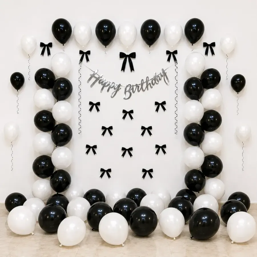 Bow Ribbon Birthday Decoration — decoration setup in Pune