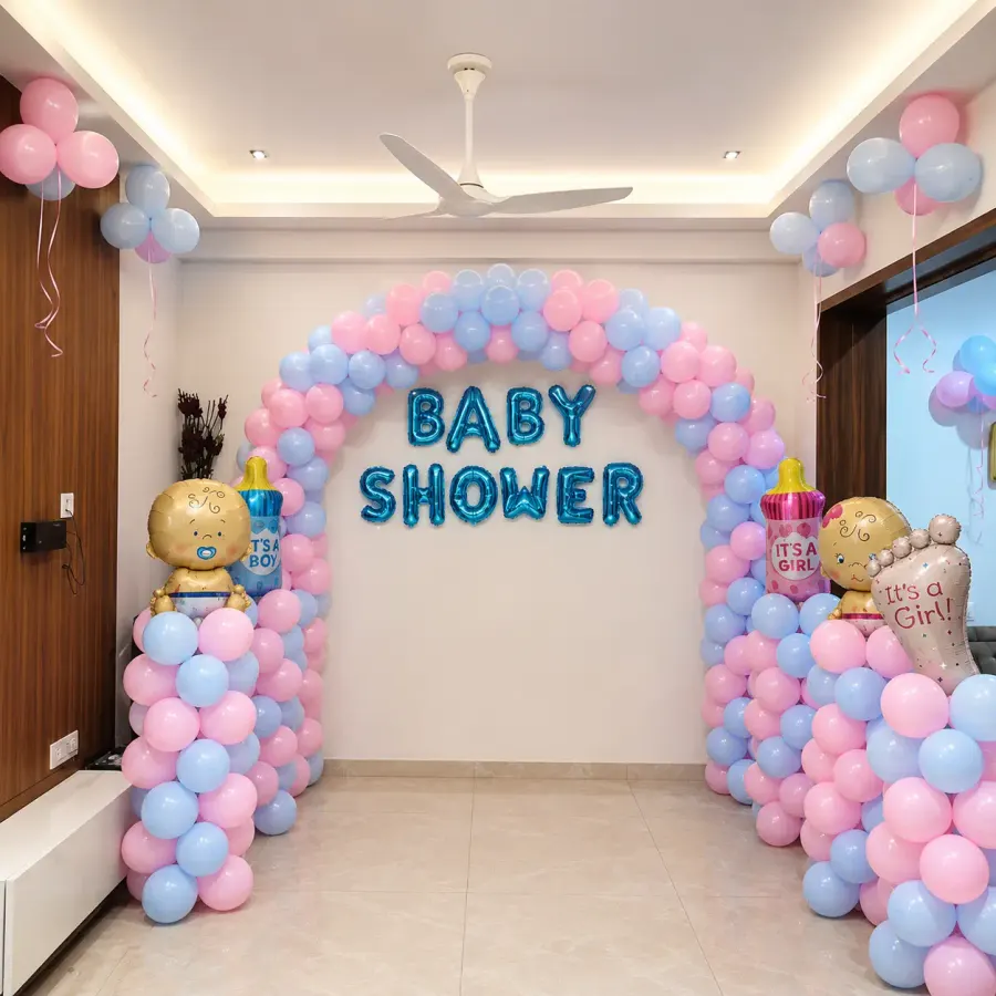 Pastel Baby Shower Decor — decoration setup in Pune