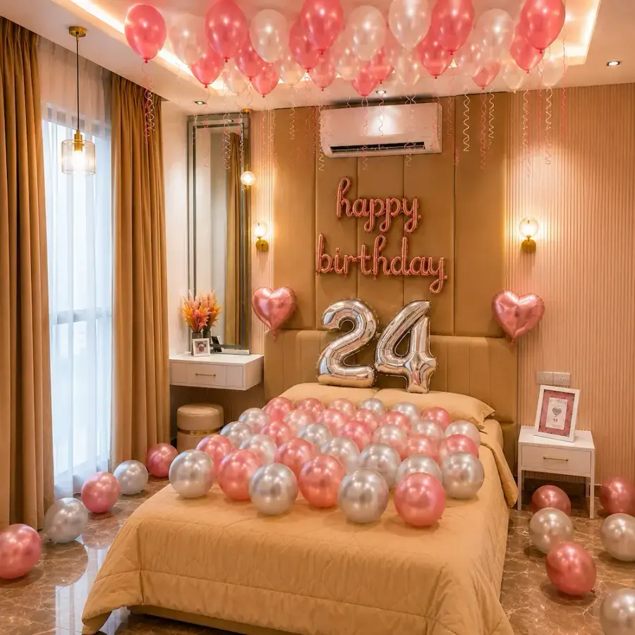Simple and Elegant Birthday Decoration at Home — decoration setup in Pune