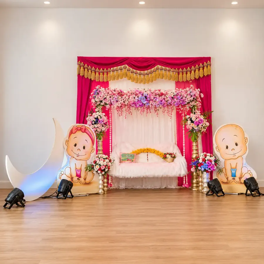 Mom To Be Swing Decor — decoration setup in Pune