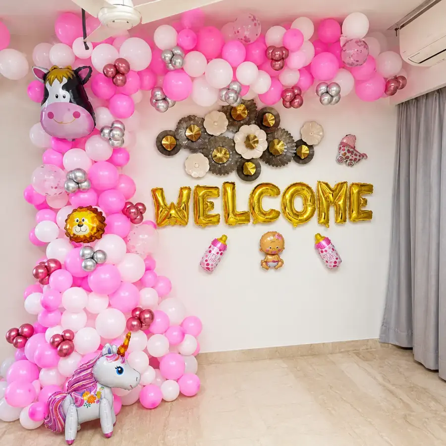 Welcome Girl Home Decoration — decoration setup in Pune