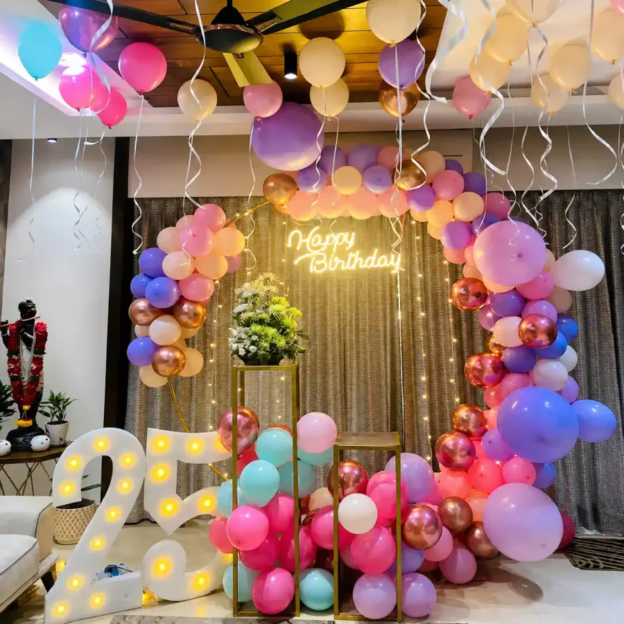25th Birthday Colorful Decoration — decoration setup in Pune