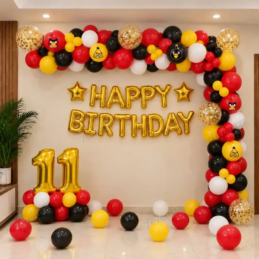 Angry Birds Theme Decoration — decoration setup in Pune