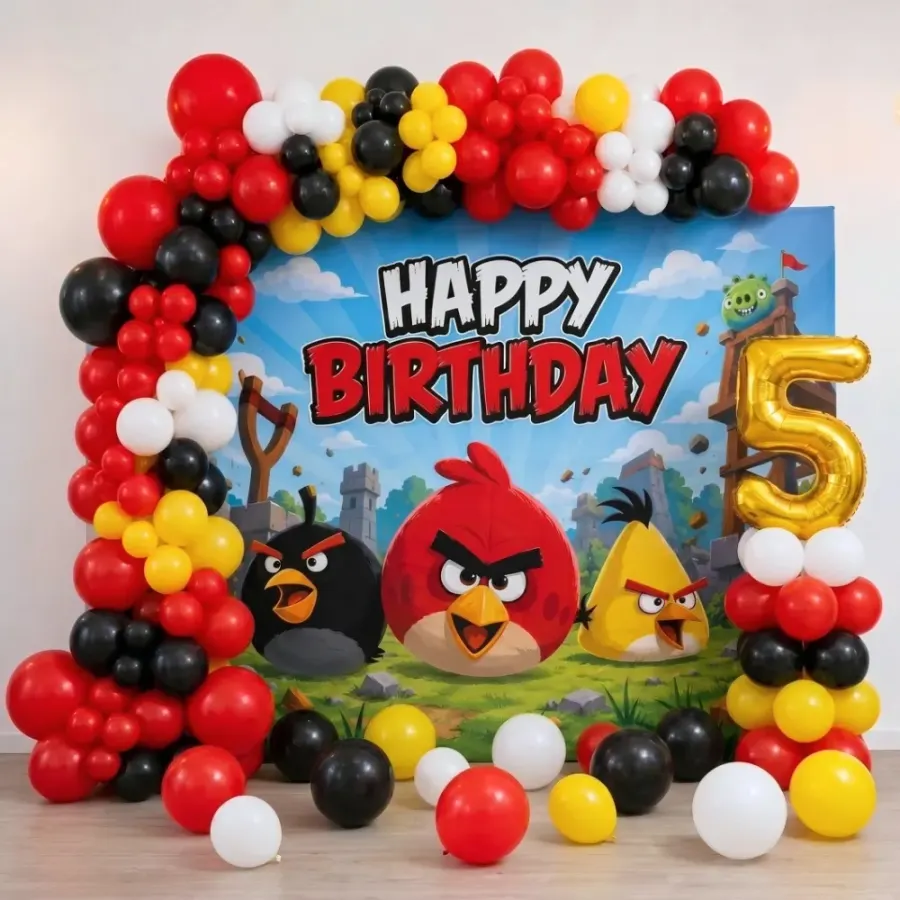 Angry Bird Theme Decoration — decoration setup in Pune