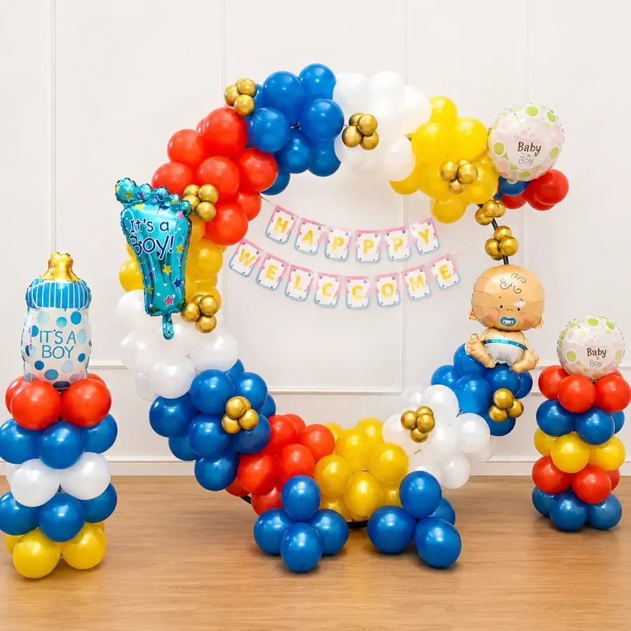 Colorful Naming Ceremony Backdrop — decoration setup in Pune