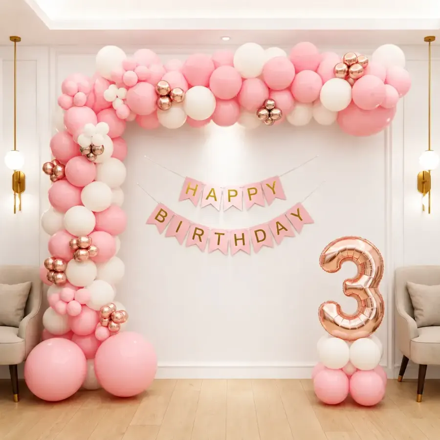 Dreamy Balloon Birthday Decoration — decoration setup in Pune
