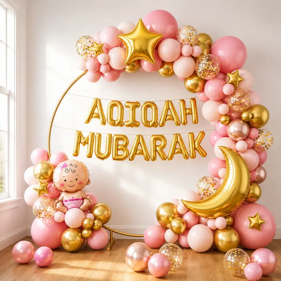 Baby Aqiqah Decoration with Balloon — decoration setup in Pune