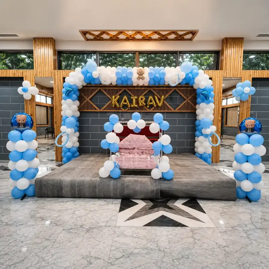 Baby Naming Stage Decoration — decoration setup in Pune