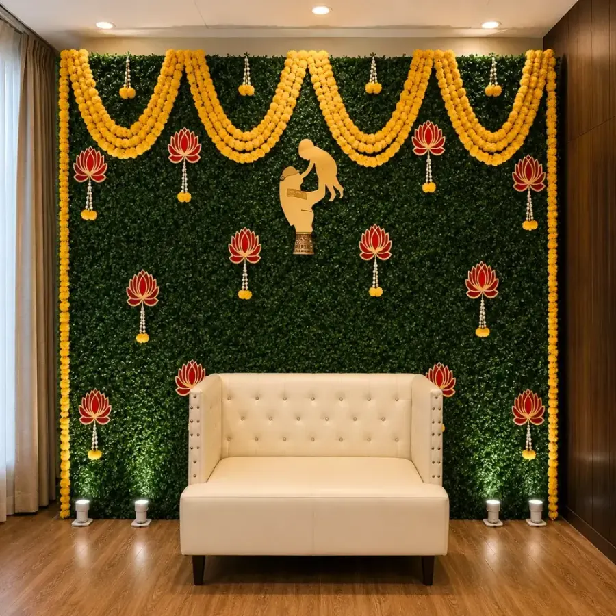 Baby Shower Flower Decoration — decoration setup in Pune