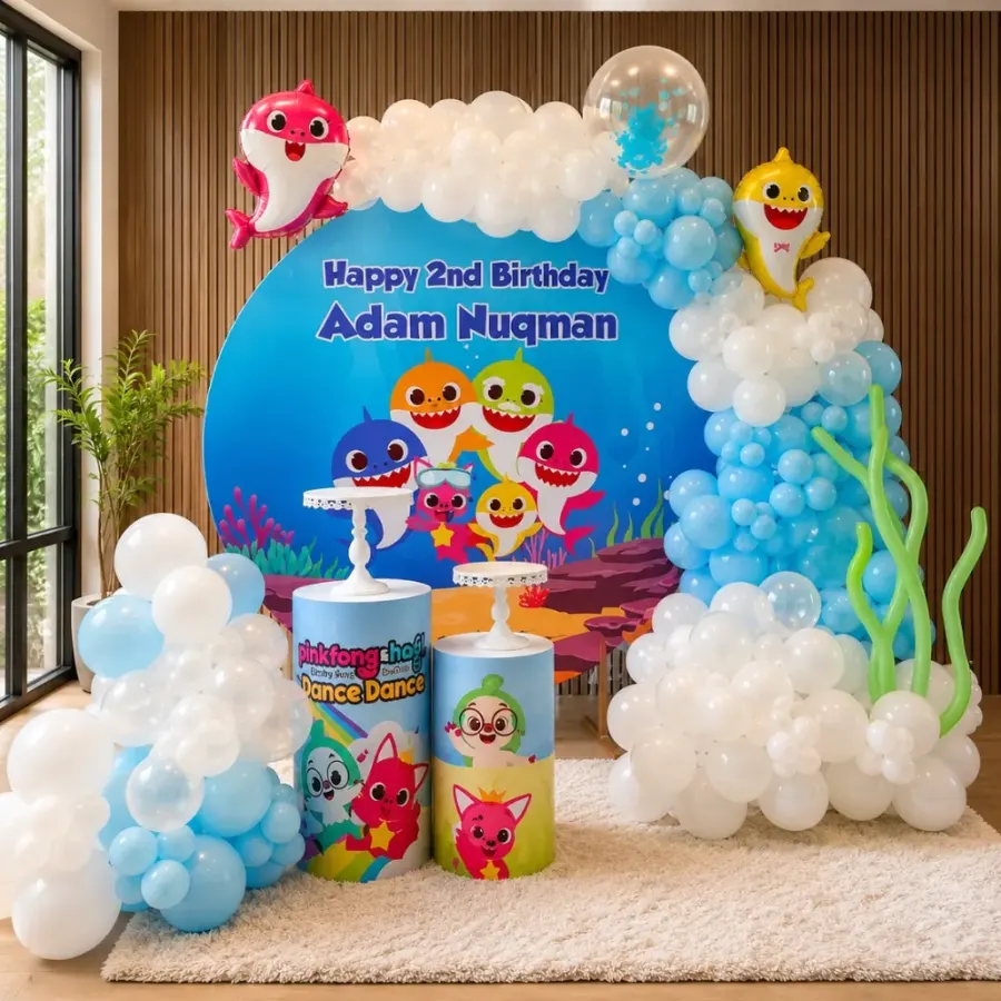 Baby Shark Birthday Decor — decoration setup in Pune