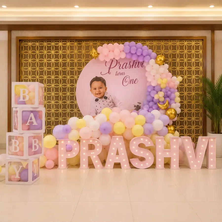 Customized Photo Backdrop — decoration setup in Pune