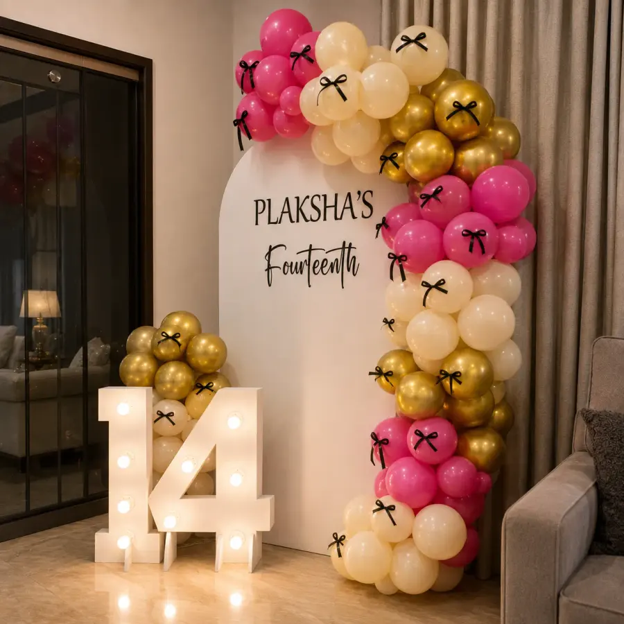 Birthday Backdrop Decor in Bow Theme — photo 2