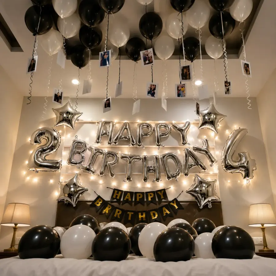 Black Silver Room Decoration — photo 3