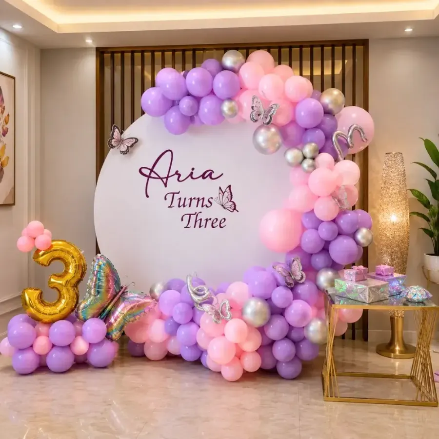 Butterfly Pastel Decor — decoration setup in Pune
