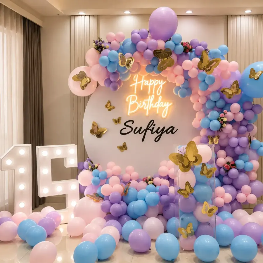 Butterfly Theme Decoration — decoration setup in Pune