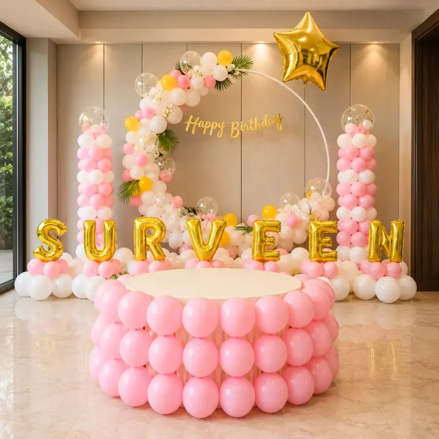 Birthday Girl Stage Decoration — decoration setup in Pune