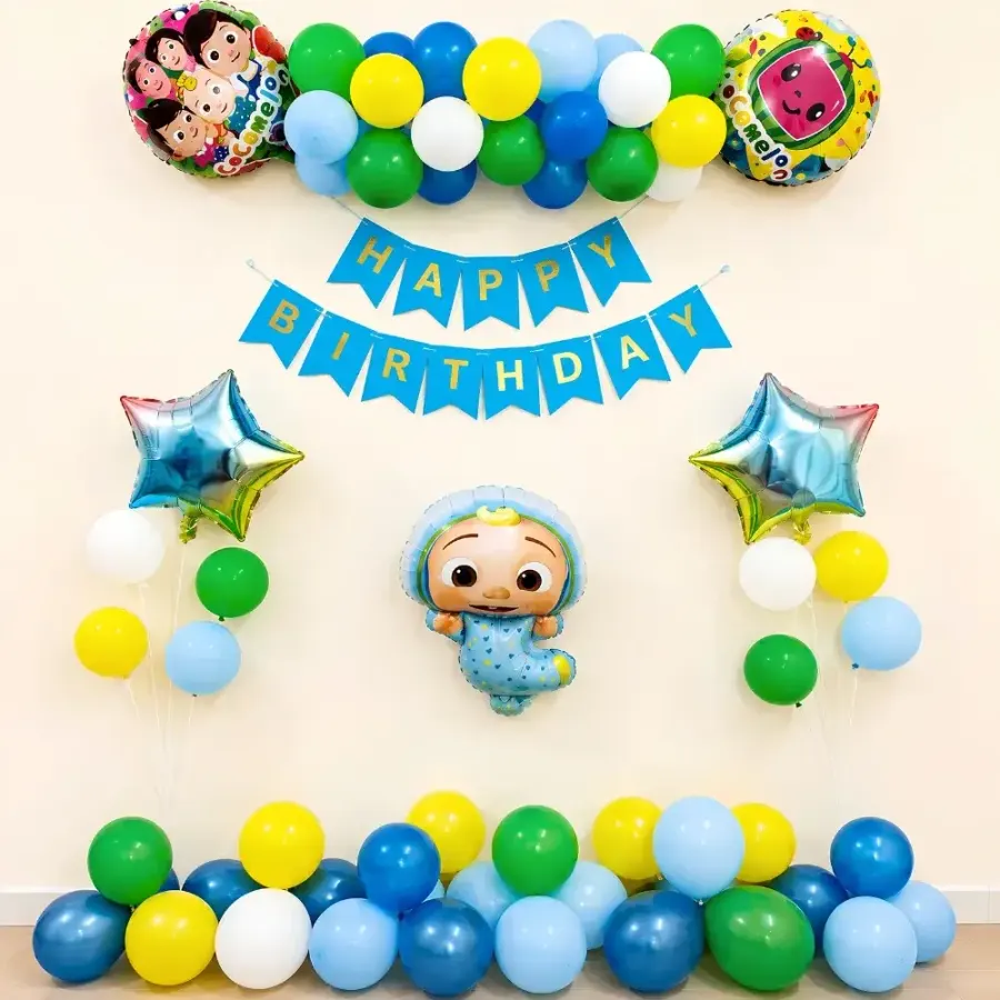 Cocomelon Birthday Decoration — decoration setup in Pune