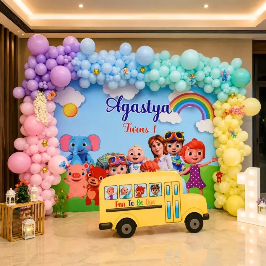 Cocomelon Customized Theme — decoration setup in Pune