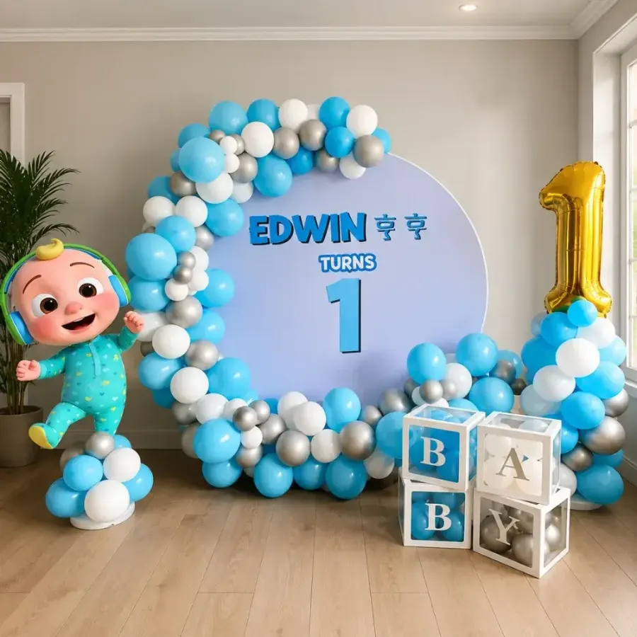Cocomelon Party Decoration — decoration setup in Pune