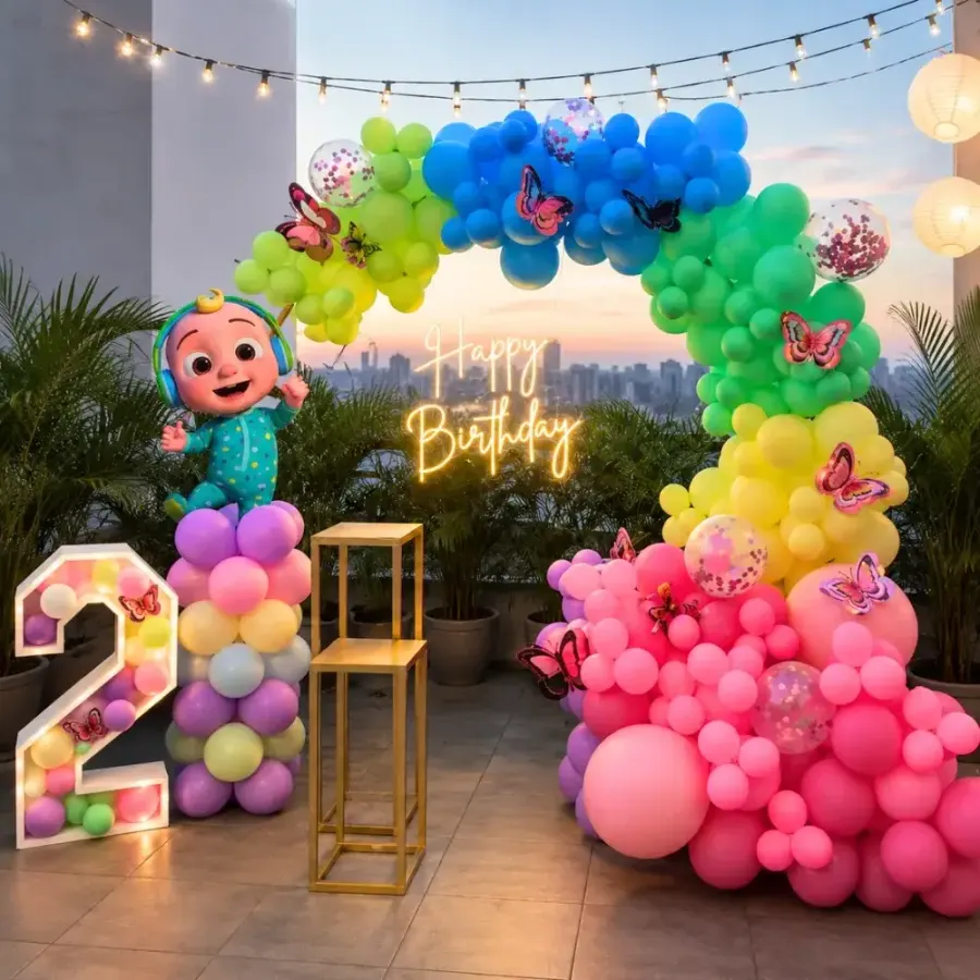 Cocomelon Theme Decoration — decoration setup in Pune