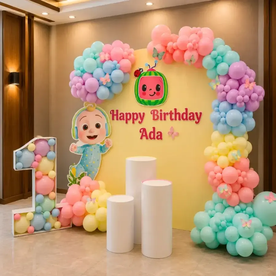 Cocomelon Theme Outdoor Decoration — decoration setup in Pune