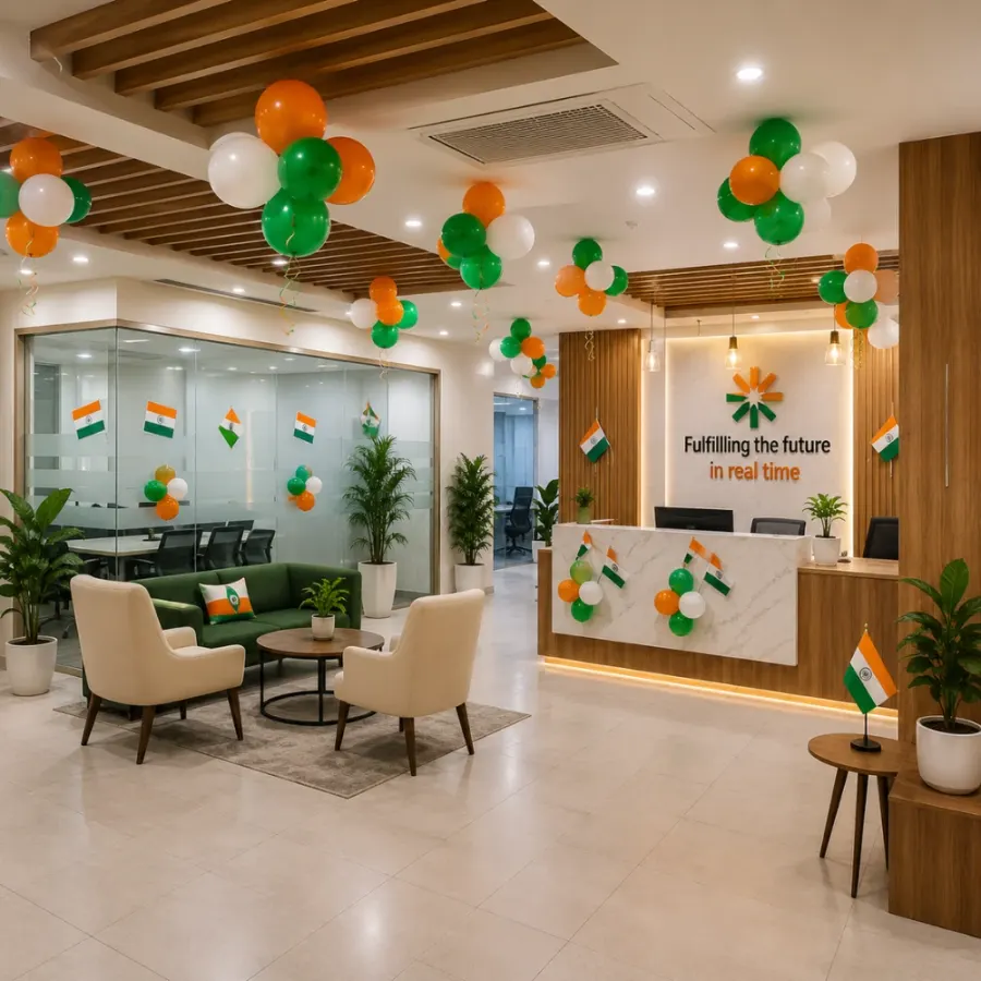 Corporate Office Independence Day Balloon Setup — decoration setup in Pune