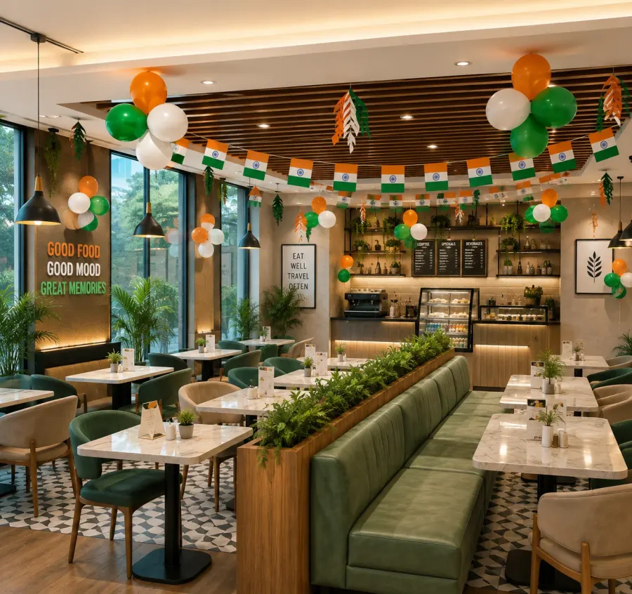 Corporate Reception Tricolor Balloon Decoration — photo 2