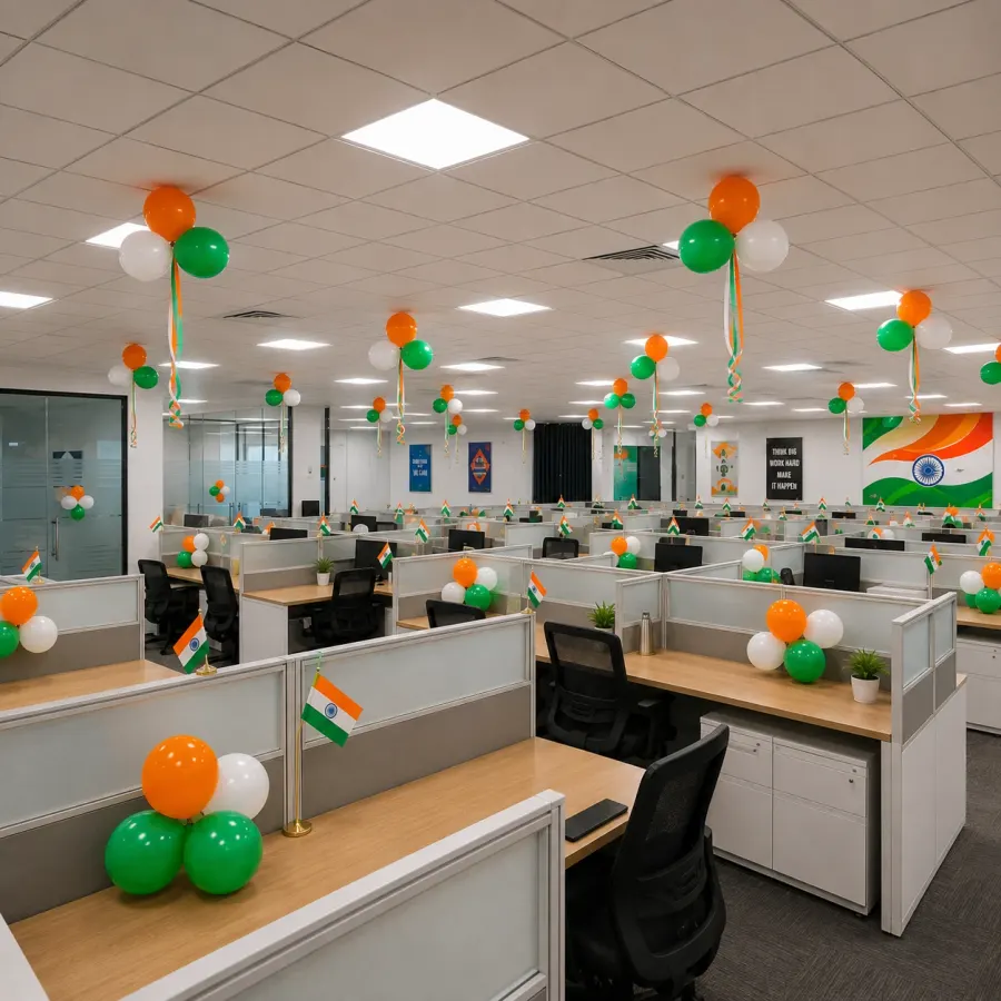 Corporate Tricolor Balloon Decoration — photo 2