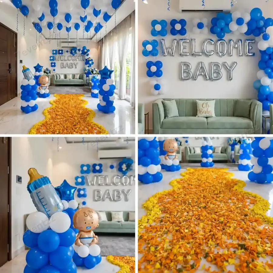 Customized Baby Welcome Floral Decoration — decoration setup in Pune