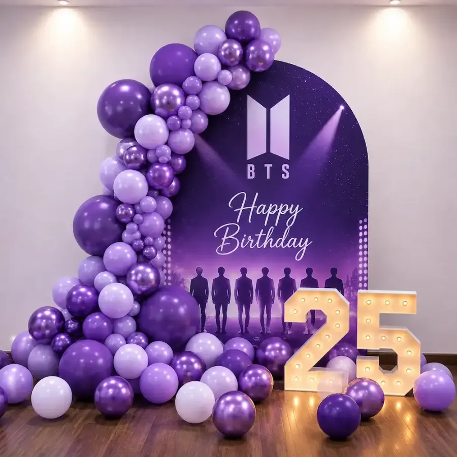 BTS K-Pop Birthday Decoration — decoration setup in Pune