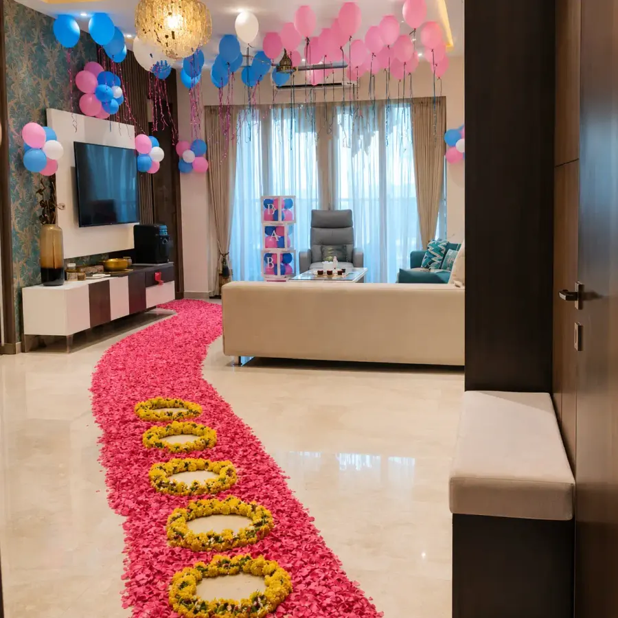 Dazzling Baby Welcome — decoration setup in Pune