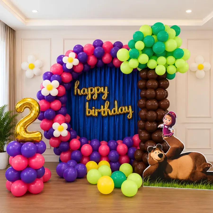 Masha and Bear Birthday Decoration — decoration setup in Pune