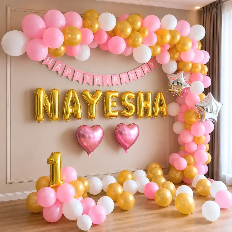 Dazzling Birthday Balloon Arch — decoration setup in Pune