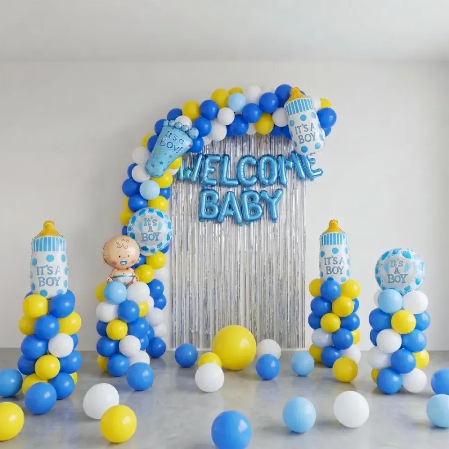 Welcome Baby Boy Wall Decor — decoration setup in Pune