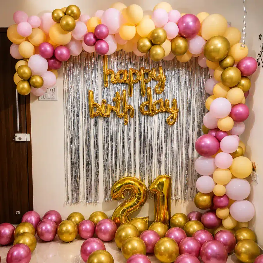 21st Birthday Garland — decoration setup in Pune