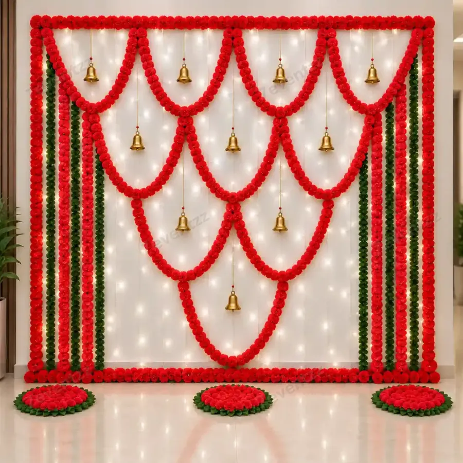 Festive Floral Garland Decoration — decoration setup in Pune