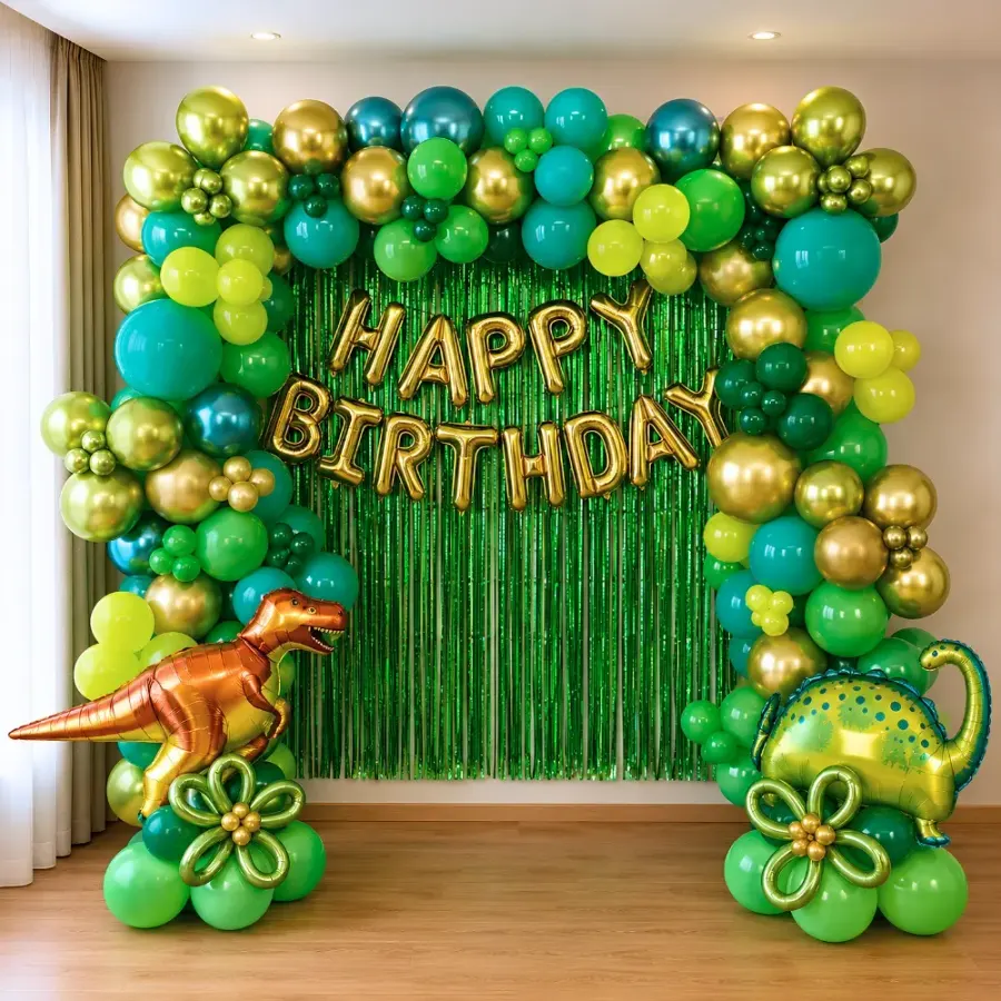 Dinosaur Balloon Arch — decoration setup in Pune