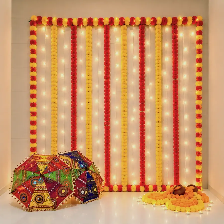 Flower Background Decoration — decoration setup in Pune