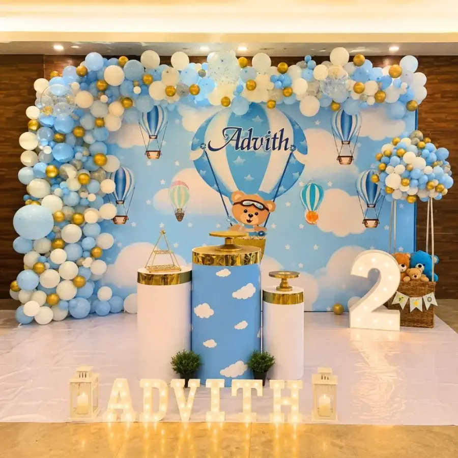 Hot Air Balloon Theme Decoration — decoration setup in Pune