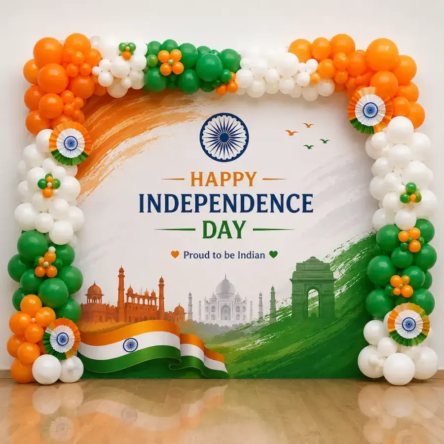 Independence Day Balloon Arch Decoration — decoration setup in Pune