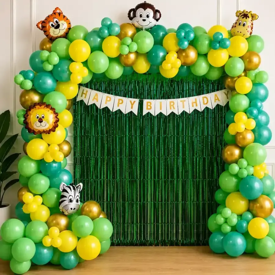 Jungle Animal Birthday Decoration for Kids at Home — decoration setup in Pune
