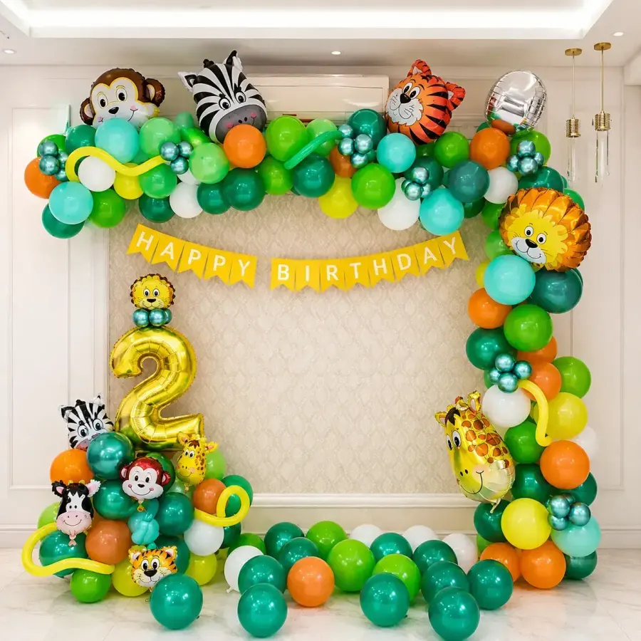 Jungle Theme Balloon Decoration — decoration setup in Pune