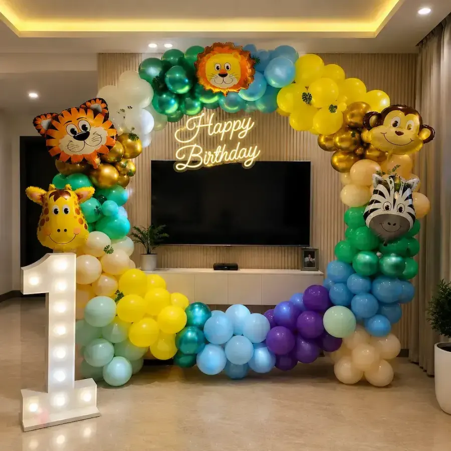 Jungle-themed birthday setup — decoration setup in Pune