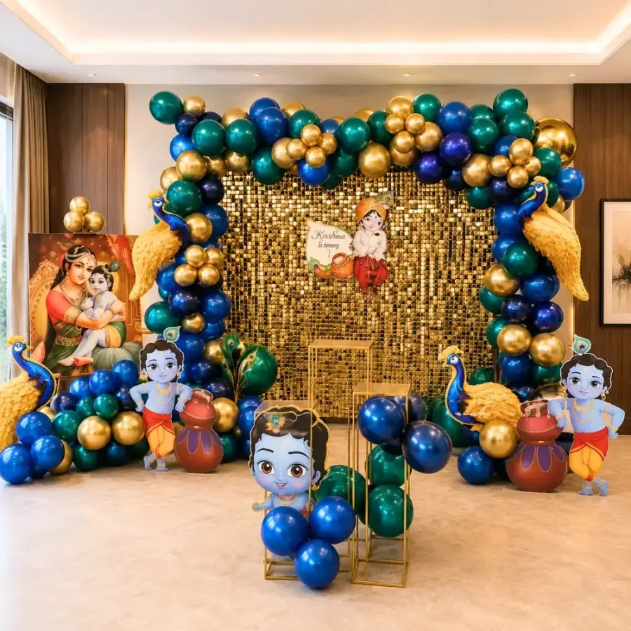 Krishna Theme Stage Decoration — decoration setup in Pune